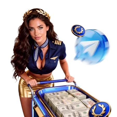 Девушка с планшетом и значком Telegram