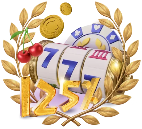 Welcome bonus — игровой автомат и надпись 125%